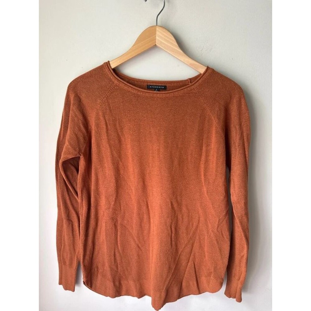 Staccato Rust Orange Lightweight Knit Sweater Small